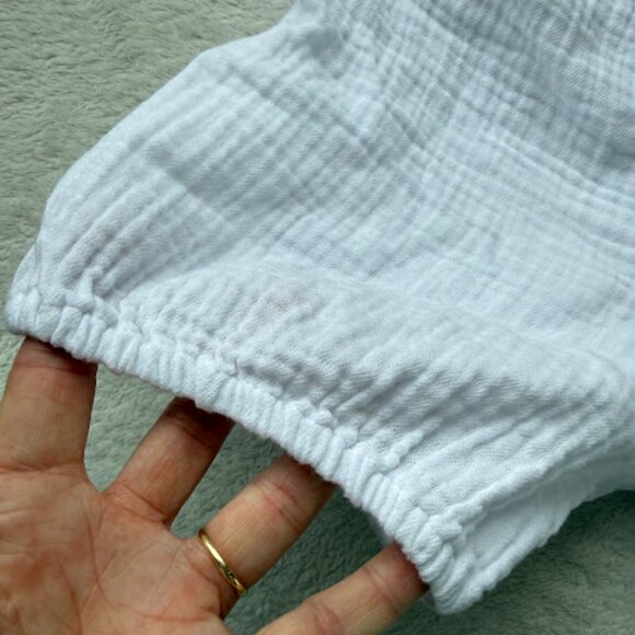 J.Crew White Gauze Puff Sleeve Peasant Blouse Cottagecore Top Size M - Picture 7 of 13